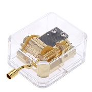 Helen Zora 18 note Acrylic Clear Gold Hand Cranked Gurdy