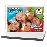 Magtech Magnetic Photo Pocket Frame, White, Holds 4 x 6 Inches