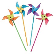 Fun Express Bright Polka Dots Pinwheels Set (3 Dozen)