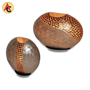 Decorative table lamps with coin inlay