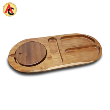 Teak cutting board doubles as serveware