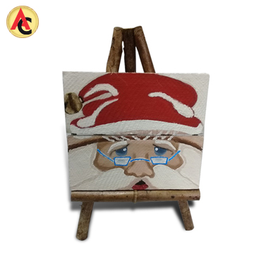 Handpainted Christmas decor on twig easel