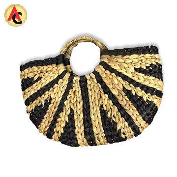 Woven handbag made of water hyacinth