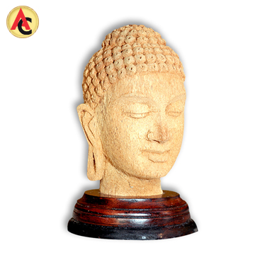 Buddha head made of coconut shell 