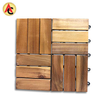 Deck tile made of acacia wood