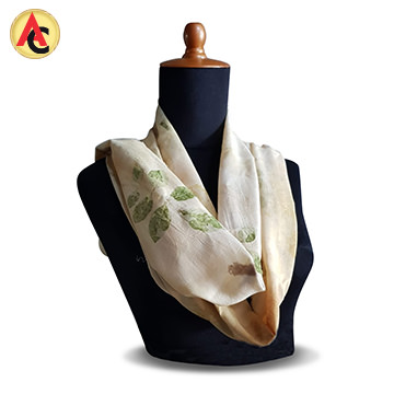 Silk voile scarf features eco prints