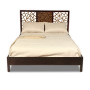 Bed with kiln-dried mahogany frame