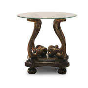 Center table features snake carvings