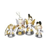 Angel ornaments feature handpainted wooden heads