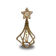 Wrought iron Christmas tree topped with star