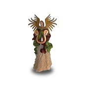 Angel tabletop decoration comes with raffia skirt