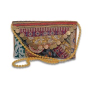 Multicolor bag embellished with coins