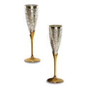 Sparkling wine flutes come in brass