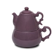 Stackable tea set made of clay