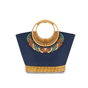 Handbag with rattan handles