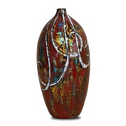 Ceramic vase with eggshell inlay