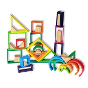 Toy block set made of rubberwood