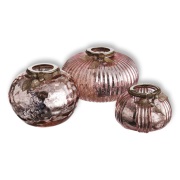 Candle holders made of mercury glass