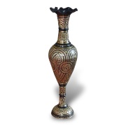 Brass vase with carved patterns