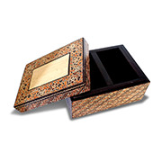 Wooden box featuring batik pattern