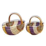 Baskets with rattan handles