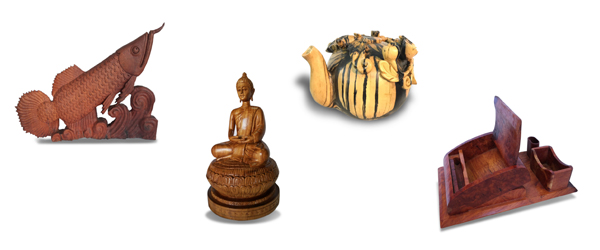 Laos wooden crafts
