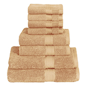 Cotton Bath Towel Set Beige -8 Piece