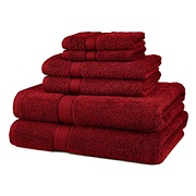 Pinzon Egyptian Cotton 6-Piece Towel Set, Cranberry