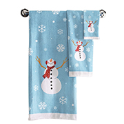 Frosty Snowman Bathroom Towels - Set Of 3