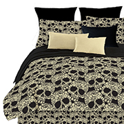 Veratex Flower Skull Queen Comforter Set, Multi