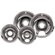 Stanco 4 Pack Universal Electric Range Chrome Reflector Bowls