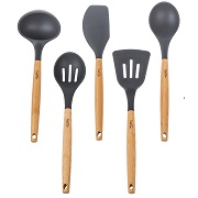 PortoFino 5 Pc. Eco-Friendly Bamboo and Silicone Kitchen Utensil Set