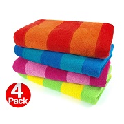 Kaufman Sales 4 Pc Pack Stripe Beach Towel