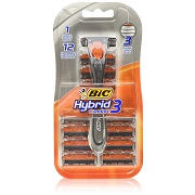 BIC Hybrid 3 Comfort Disposable Razor, Men, 12-Count