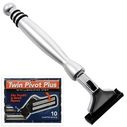 All Metal HeavyweightChrome ATRA Compatible Twin Blade