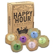 Bath Bombs XL Gift Set of 6, Happy Hour, Paraben Free
