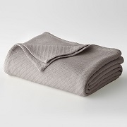 Cotton Craft - 100% Soft Premium Cotton Thermal Blanket - Twin Grey