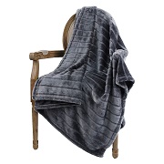 Bertte Ultra Velvet Plush Super Soft Decorative Stripe Throw Blanket