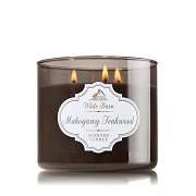 Bath & Body Works, White Barn 3-Wick Candle, Mahogany Teakwood