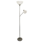Simple Designs LF2000-SLV Floor Lamp with Reading Light, Silver