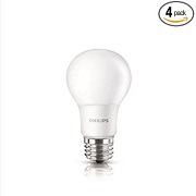 Philips 455717 100W Equivalent A19 LED Daylight Light Bulb, 4-Pack