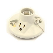Leviton 9726-C Glazed Porcelain Outlet Box Mount, Incandescent Lampholder