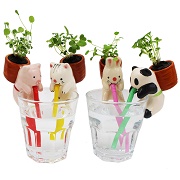 EMIDO (4Pieces/Set) Cute Style Ceramic Mini Backpack Planter