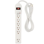 AmazonBasics 6-Outlet Surge Protector Power Strip, 790 Joule - White