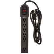 AmazonBasics 6-Outlet Surge Protector Power Strip, 790 Joule - Black