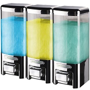Drill Free GBW Luxury Chrome 3 Chamber Shampoo/Shower Dispenser