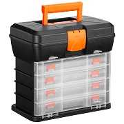 VonHaus Utility Tool Storage Box - Portable Arts Crafts Organizer Case