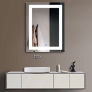 HYH Vertical LED Bathroom Silvered Mirror with Touch Button