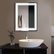28 x 36 In Vertical LED Bathroom Silvered Mirror with Touch Button