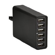 AmazonBasics 60W 6-Port USB Charger - Black